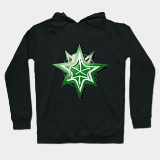 Green Abstract Star Emblem Graphic No. 504 Hoodie